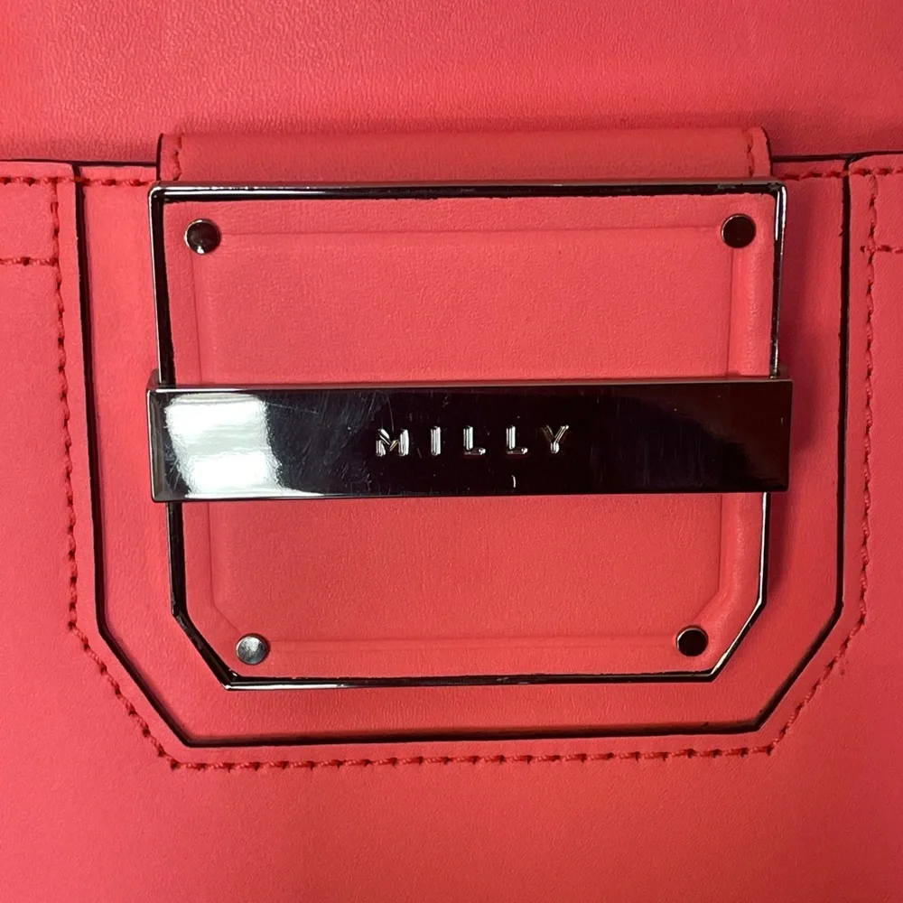 Milly Vibrant Coral Satchel with Detachable Strap